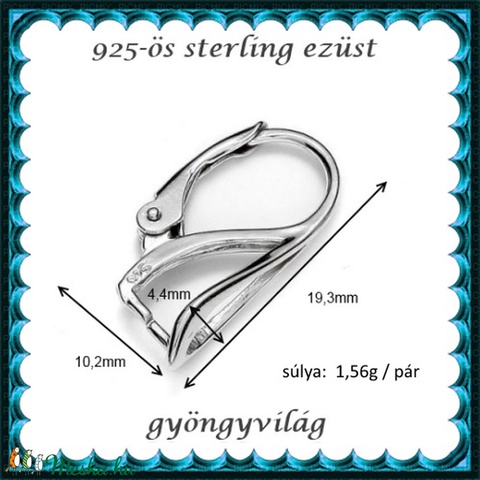 925-ös sterling ezüst ékszerkellék: fülbevalóalap biztonsági kapoccsal EFK K 16 - gyöngy, ékszerkellék - egyéb alkatrész - Meska.hu 925-ös sterling ezüst ékszerkellék: fülbevalóalap biztonsági kapoccsal EFK K 16 - gyöngy, ékszerkellék - egyéb alkatrész - Meska.hu