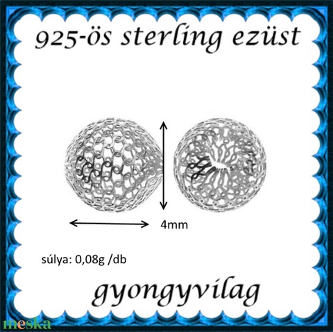 925-ös sterling ezüst ékszerkellék: köztes / gyöngy / dísz EKÖ 26-4 - gyöngy, ékszerkellék - fém köztesek - Meska.hu 925-ös sterling ezüst ékszerkellék: köztes / gyöngy / dísz EKÖ 26-4 - gyöngy, ékszerkellék - fém köztesek - Meska.hu