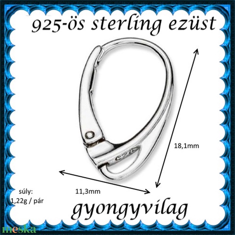 925-ös sterling ezüst ékszerkellék: fülbevalóalap biztonsági kapoccsal EFK K 14 - gyöngy, ékszerkellék - egyéb alkatrész - Meska.hu 925-ös sterling ezüst ékszerkellék: fülbevalóalap biztonsági kapoccsal EFK K 14 - gyöngy, ékszerkellék - egyéb alkatrész - Meska.hu