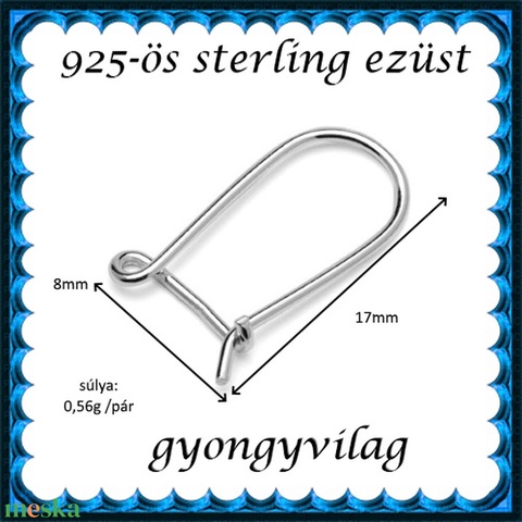 925-ös sterling ezüst ékszerkellék: fülbevalóalap biztonsági kapoccsal EFK K 32 - gyöngy, ékszerkellék - egyéb alkatrész - Meska.hu 925-ös sterling ezüst ékszerkellék: fülbevalóalap biztonsági kapoccsal EFK K 32 - gyöngy, ékszerkellék - egyéb alkatrész - Meska.hu