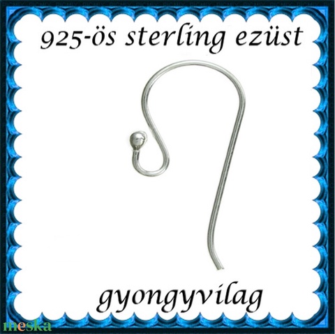 925-ös sterling ezüst ékszerkellék: fülbevalóalap akasztós EFK A 01-1 - gyöngy, ékszerkellék - egyéb alkatrész - Meska.hu 925-ös sterling ezüst ékszerkellék: fülbevalóalap akasztós EFK A 01-1 - gyöngy, ékszerkellék - egyéb alkatrész - Meska.hu