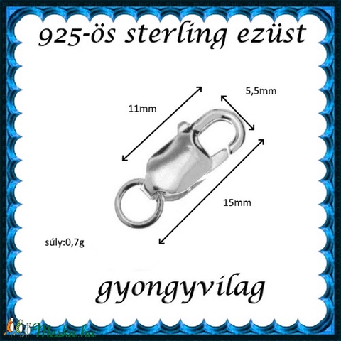 925-ös ezüst 1soros lánckapocs ELK 1S 15-15 - gyöngy, ékszerkellék - egyéb alkatrész - Meska.hu 925-ös ezüst 1soros lánckapocs ELK 1S 15-15 - gyöngy, ékszerkellék - egyéb alkatrész - Meska.hu