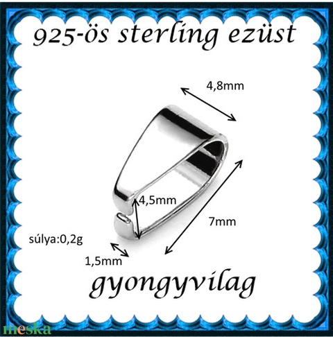 925-ös sterling ezüst ékszerkellék: medáltartó, medálkapocs EMK 79 - gyöngy, ékszerkellék - egyéb alkatrész - Meska.hu 925-ös sterling ezüst ékszerkellék: medáltartó, medálkapocs EMK 79 - gyöngy, ékszerkellék - egyéb alkatrész - Meska.hu