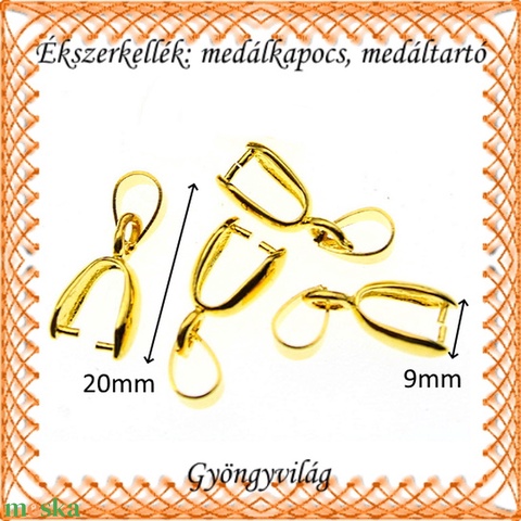 Aranyozott medálkapocs 4db/cs BMK 05-20 - gyöngy, ékszerkellék - egyéb alkatrész - Meska.hu Aranyozott medálkapocs 4db/cs BMK 05-20 - gyöngy, ékszerkellék - egyéb alkatrész - Meska.hu