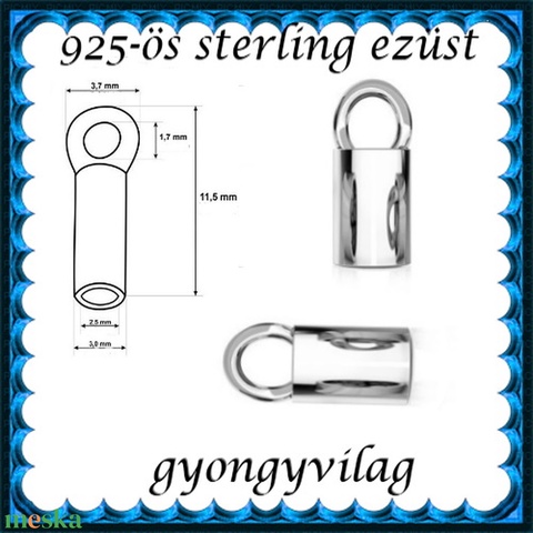 925-ös ezüst lánckapocsvég ELK V 14-2,5 - gyöngy, ékszerkellék - egyéb alkatrész - Meska.hu 925-ös ezüst lánckapocsvég ELK V 14-2,5 - gyöngy, ékszerkellék - egyéb alkatrész - Meska.hu