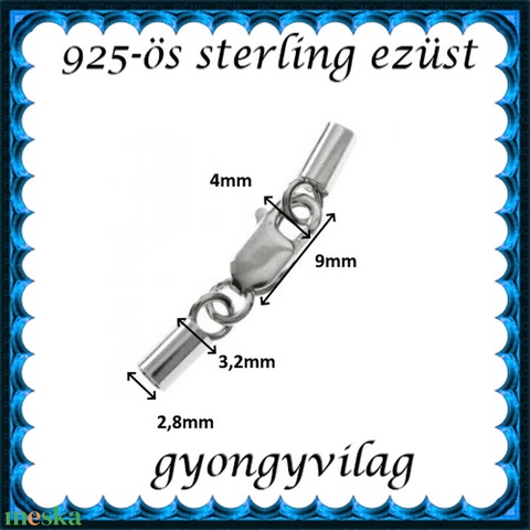 925-ös ezüst láncvég + kapocs ELK K+V 07-2,8 - gyöngy, ékszerkellék - egyéb alkatrész - Meska.hu 925-ös ezüst láncvég + kapocs ELK K+V 07-2,8 - gyöngy, ékszerkellék - egyéb alkatrész - Meska.hu