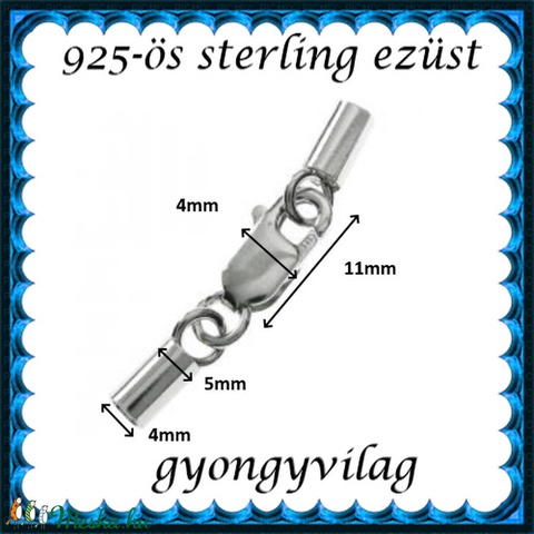 925-ös ezüst láncvég + kapocs ELK K+V 07-4 - gyöngy, ékszerkellék - egyéb alkatrész - Meska.hu 925-ös ezüst láncvég + kapocs ELK K+V 07-4 - gyöngy, ékszerkellék - egyéb alkatrész - Meska.hu