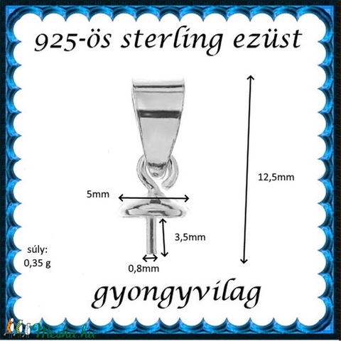 925-ös sterling ezüst ékszerkellék: medáltartó, medálkapocs EMK 108e - gyöngy, ékszerkellék - egyéb alkatrész - Meska.hu 925-ös sterling ezüst ékszerkellék: medáltartó, medálkapocs EMK 108e - gyöngy, ékszerkellék - egyéb alkatrész - Meska.hu