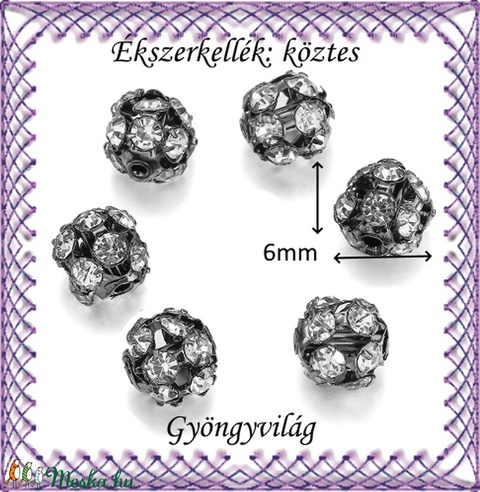 Ékszerkellék: köztes / díszítőelem / gyöngy BKÖ 1S 36-6f crystal 5db/csomag - gyöngy, ékszerkellék - fém köztesek - Meska.hu Ékszerkellék: köztes / díszítőelem / gyöngy BKÖ 1S 36-6f crystal 5db/csomag - gyöngy, ékszerkellék - fém köztesek - Meska.hu