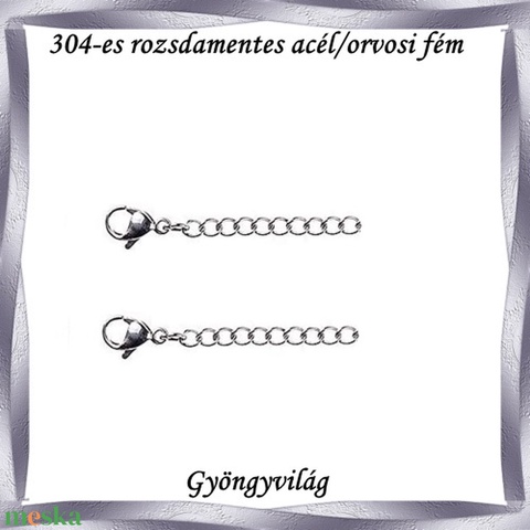 Nemes acél ékszerkellék: lánckapocs NALK 01-3 - gyöngy, ékszerkellék - egyéb alkatrész - Meska.hu Nemes acél ékszerkellék: lánckapocs NALK 01-3 - gyöngy, ékszerkellék - egyéb alkatrész - Meska.hu