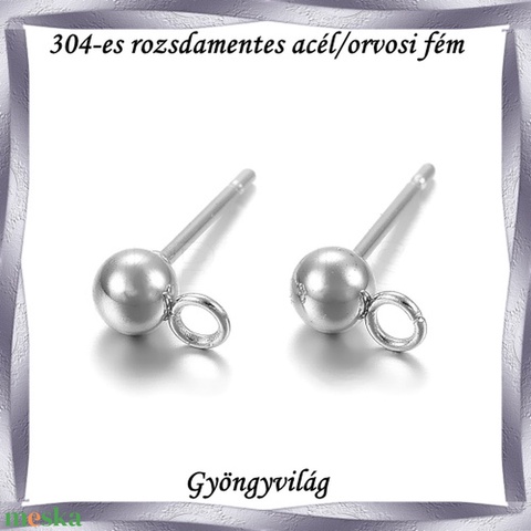 Nemes acél ékszerkellék: fülbevaló alap NAFK 05-1-4 1pár/cs - gyöngy, ékszerkellék - egyéb alkatrész - Meska.hu Nemes acél ékszerkellék: fülbevaló alap NAFK 05-1-4 1pár/cs - gyöngy, ékszerkellék - egyéb alkatrész - Meska.hu