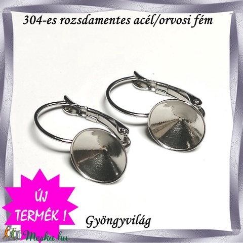 304 Nemes acél ékszerkellék: fülbevaló alap NAFK 08-10 1pár/cs - gyöngy, ékszerkellék - egyéb alkatrész - Meska.hu 304 Nemes acél ékszerkellék: fülbevaló alap NAFK 08-10 1pár/cs - gyöngy, ékszerkellék - egyéb alkatrész - Meska.hu