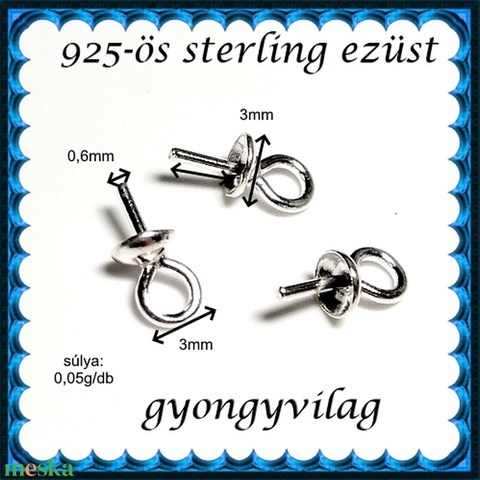 925-ös ezüst medálkapocs EMK 07-3 - gyöngy, ékszerkellék - egyéb alkatrész - Meska.hu 925-ös ezüst medálkapocs EMK 07-3 - gyöngy, ékszerkellék - egyéb alkatrész - Meska.hu