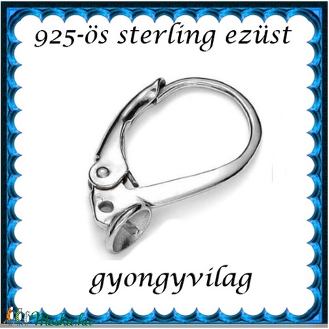 925-ös sterling ezüst ékszerkellék: fülbevalóalap biztonsági kapoccsal EFK K 26R - gyöngy, ékszerkellék - egyéb alkatrész - Meska.hu 925-ös sterling ezüst ékszerkellék: fülbevalóalap biztonsági kapoccsal EFK K 26R - gyöngy, ékszerkellék - egyéb alkatrész - Meska.hu
