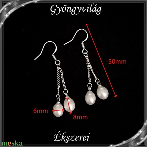 Édesvizi igazgyöngy fülbevaló, ezüstözött kapoccsal SFEB925-IG01 6x8 - ékszer - fülbevaló - lógó csepp fülbevaló - Meska.hu Édesvizi igazgyöngy fülbevaló, ezüstözött kapoccsal SFEB925-IG01 6x8 - ékszer - fülbevaló - lógó csepp fülbevaló - Meska.hu
