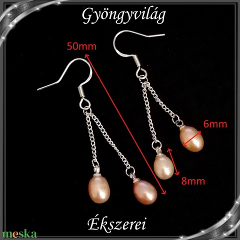 Édesvizi igazgyöngy fülbevaló, ezüstözött kapoccsal SFEB925-IG01 6x8 - ékszer - fülbevaló - lógó csepp fülbevaló - Meska.hu Édesvizi igazgyöngy fülbevaló, ezüstözött kapoccsal SFEB925-IG01 6x8 - ékszer - fülbevaló - lógó csepp fülbevaló - Meska.hu