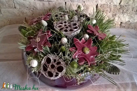 Ő Eleganciája! Asztaldísz Kerámia Virágból- Meska.hu