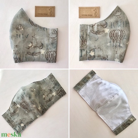 Zeppelin - Léghajó mintás zöldes szürke, prémium arcmaszk, szájmaszk S méretben, utolsó darab - Artiroka design - maszk, arcmaszk - női - Meska.hu Zeppelin - Léghajó mintás zöldes szürke, prémium arcmaszk, szájmaszk S méretben, utolsó darab - Artiroka design - maszk, arcmaszk - női - Meska.hu