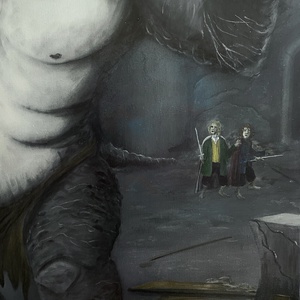 Cave troll - művészet - festmény - akril - Meska.hu