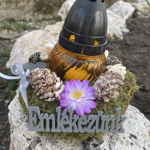 Tavaszi sírdísz mécsessel, Otthon & Életmód, Vallás, Temetkezési tárgy, Mindenmás, MESKA
