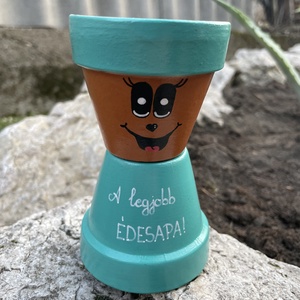 Cserépfigura - A legjobb Édesapa!, Otthon & Életmód, Dekoráció, Virágdísz és tartó, Cserép & Kaspó, Festett tárgyak, MESKA