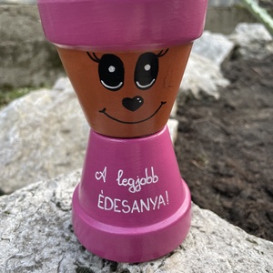 Cserépfigura - A legjobb Édesanya!, Otthon & Életmód, Dekoráció, Virágdísz és tartó, Cserép & Kaspó, Festett tárgyak, MESKA