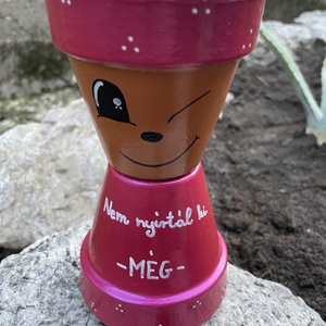 Vicces cserépfigura - Nem nyírtál ki -még-, Otthon & Életmód, Dekoráció, Virágdísz és tartó, Cserép & Kaspó, Festett tárgyak, MESKA