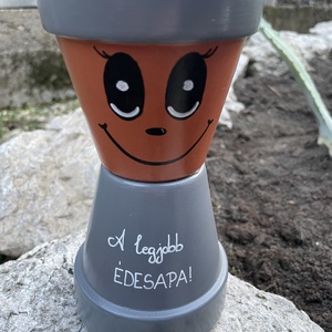 Cserépfigura - A legjobb Édesapa!, Otthon & Életmód, Dekoráció, Virágdísz és tartó, Cserép & Kaspó, Festett tárgyak, MESKA