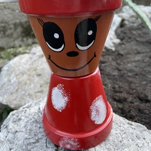 Pöttyös cserépfigura , Otthon & Életmód, Dekoráció, Virágdísz és tartó, Cserép & Kaspó, Festett tárgyak, MESKA