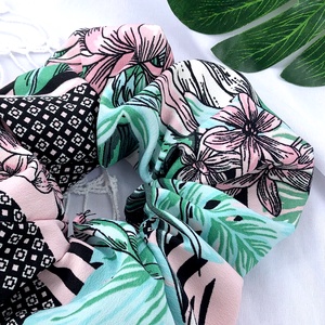 Selyem scrunchie hajgumi, L - Monstera - Meska.hu