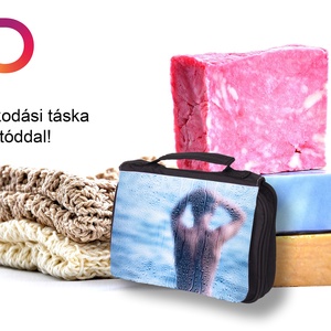 Tisztálkodási táska, saját fotóddal, Otthon & Életmód, Fürdőszoba, Fürdőszobai tároló, Festett tárgyak, MESKA