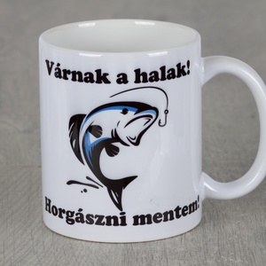 Horgászos bögre, Otthon & Életmód, Konyhafelszerelés, tálalás, Tálalás, Bögre & Csésze, Festett tárgyak, MESKA