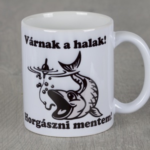 Horgászos bögre, Otthon & Életmód, Konyhafelszerelés, tálalás, Tálalás, Bögre & Csésze, Festett tárgyak, MESKA