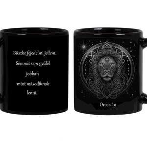 Horoszkópos bögre-oroszlán, Otthon & Életmód, Konyhafelszerelés, tálalás, Tálalás, Bögre & Csésze, Festett tárgyak, MESKA
