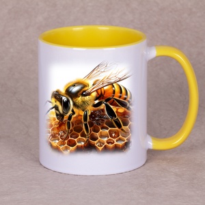 Méhecske mintás bögre, Otthon & Lakás, Konyhafelszerelés, tálalás, Tálalás, Bögre & Csésze, Festett tárgyak, MESKA