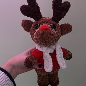 Rudolf, a piros orrú szarvas - játék & sport - plüssállat & játékfigura - más figura - Meska.hu