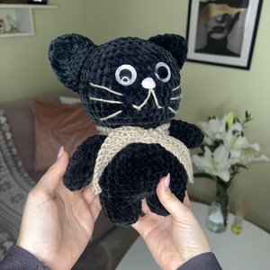 Fekete cicus - játék & sport - plüssállat & játékfigura - cica - Meska.hu