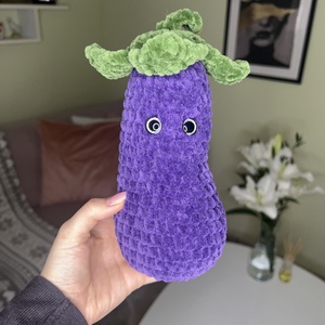 Padlizsán plüss, Játék & Sport, Gyerekkonyha, Játék gyümölcsök és zöldségek, Horgolás, MESKA