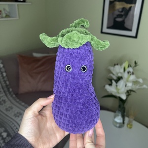 Padlizsán plüss - játék & sport - gyerekkonyha - játék gyümölcsök és zöldségek - Meska.hu