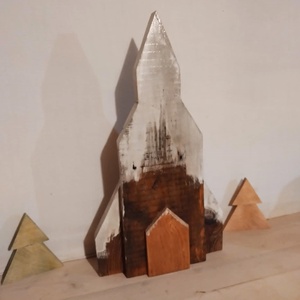 Dekor templom - karácsony - karácsonyi lakásdekoráció - karácsonyi falu, házikó - Meska.hu