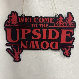 Stranger Things Welcome To The Upside Down fali/ajtó dísz - otthon & életmód - dekoráció - ajtó- és ablak dekoráció - ajtótábla - Meska.hu