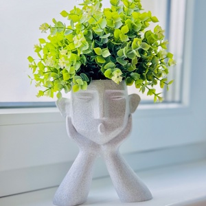 Minimalista arcú kaspó szobanövényekhez - otthon & életmód - dekoráció - virágdísz és tartó - cserép & kaspó - Meska.hu