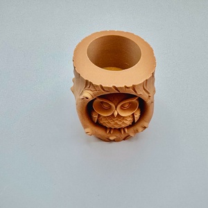 Baglyos kaspó � különleges, faragott fa hatású dekoráció pozsgásokhoz - otthon & életmód - virágdekoráció - virágtartó - kaspó - Meska.hu