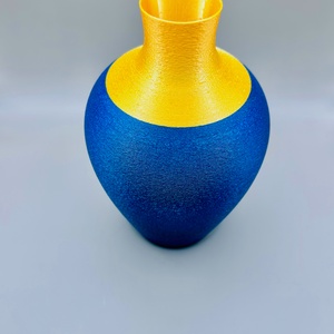 Kétszínű modern váza � kék sárga design dekor, minimalista lakásdekoráció - otthon & életmód - virágdekoráció - virágtartó - váza - Meska.hu