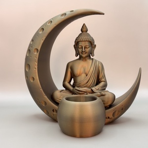 Meditáló Buddha hold mécsestartó � zen hangulat dekoráció - otthon & életmód - dekoráció - spiritualitás - füstölő és füstölőtartó - Meska.hu