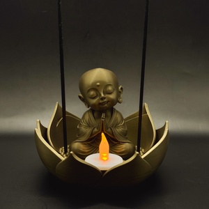 Zen Buddha  füstölőtartó LED mécses hellyel � meditációs dekor - Meska.hu