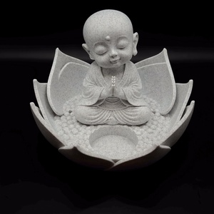 Zen Buddha  füstölőtartó LED mécses hellyel � meditációs dekor - otthon & életmód - gyertya, illat, aroma - mécses és mécsestartó - Meska.hu