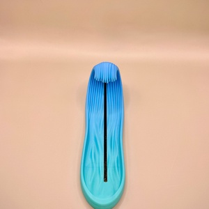 Hullám alakú füstölőtartó � Karibi azúr kék-zöld átmenetes, zen hangulatú dekor - otthon & életmód - dekoráció - spiritualitás - füstölő és füstölőtartó - Meska.hu