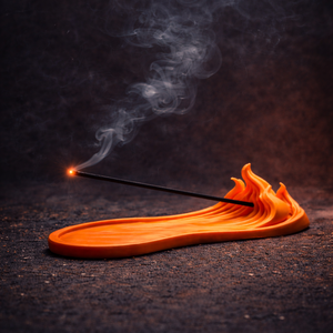 Láng formájú füstölőtartó � átmenetes vörös színű modern zen dekoráció - Meska.hu