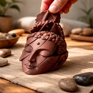 Csavarható Buddha fej � nyugtató fidget szobor, wood PLA (rosewood hatás), Otthon & Életmód, Dekoráció, Dekoratív figurák és szobrok, , MESKA